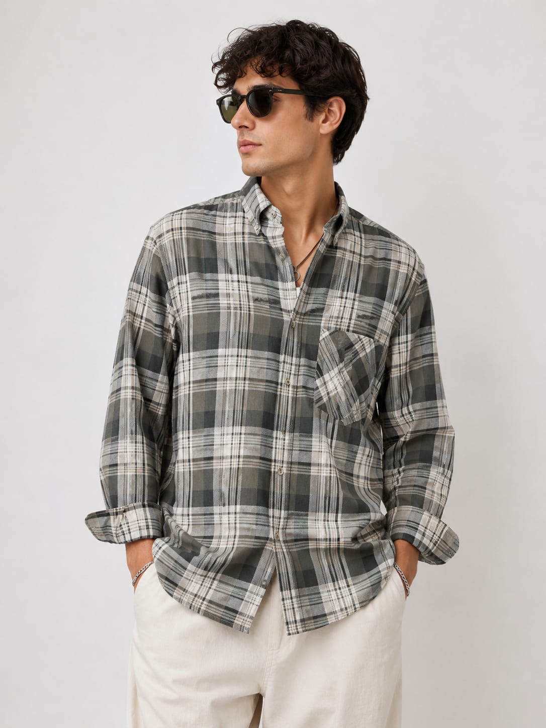 Men's Classic Plaid Casual Shirt Regular Fit Full Sleeves