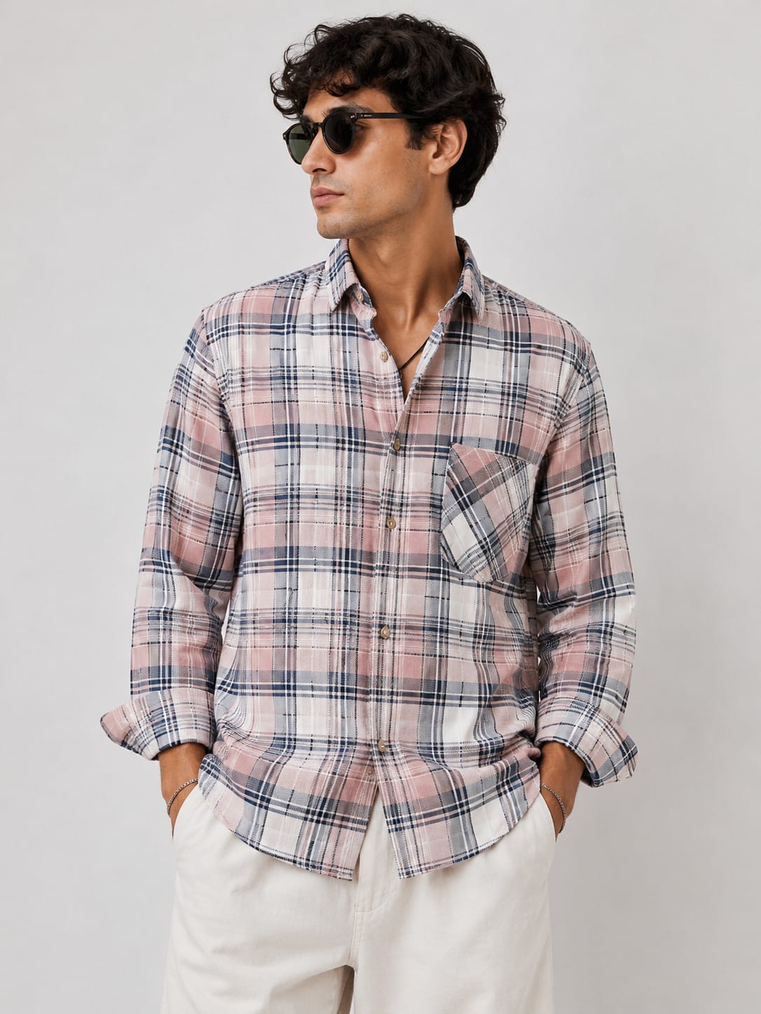 Men's Classic Plaid Casual Shirt Regular Fit Full Sleeves