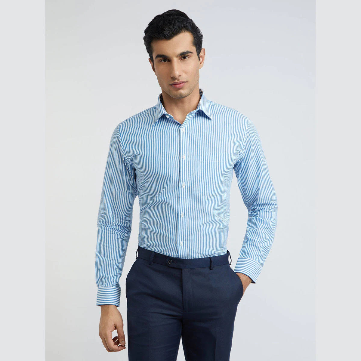 Men's Cotton Stripped Casula Shirt Regular Fit Full Sleeves