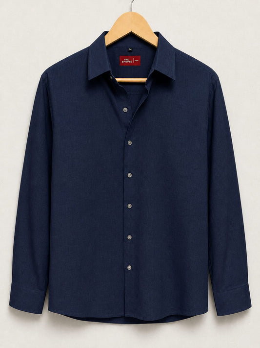 Men's Cotton Linen Casual Shirt Regular Fit Full Sleeve