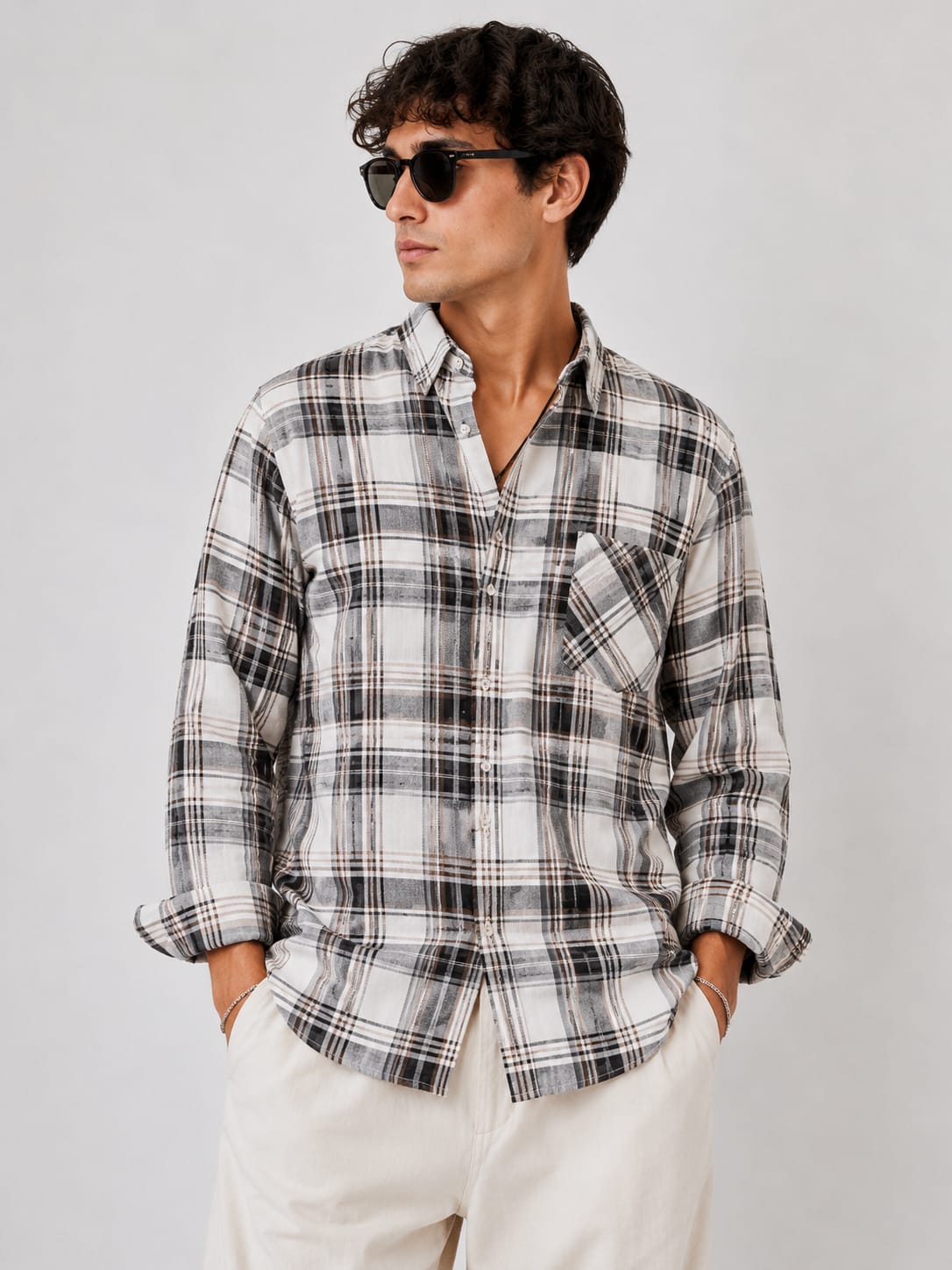 Men's Classic Plaid Casual Shirt Regular Fit Full Sleeves
