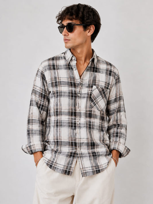 Men's Classic Plaid Casual Shirt Regular Fit Full Sleeves